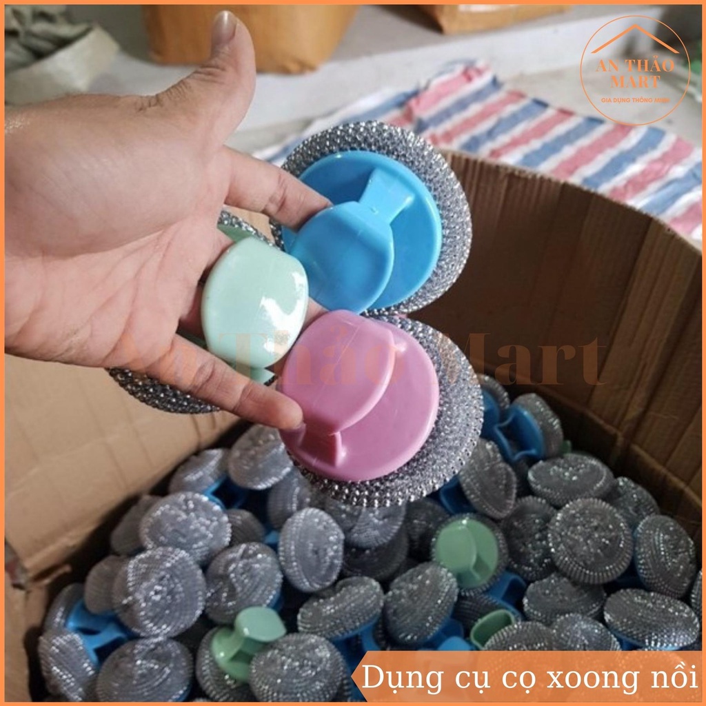 Dụng Cụ Cọ Xoong Nồi Có Tay Cầm Bằng Nhựa Tiện Dụng