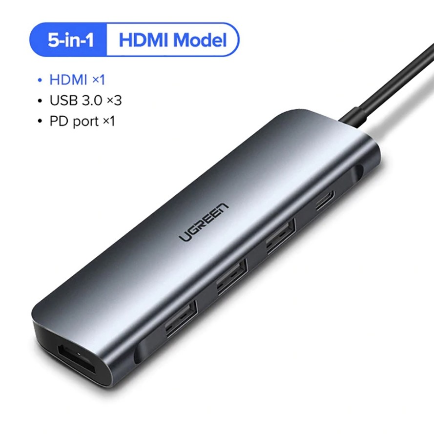 Bộ Chuyển Đổi Hỗ Trợ USB Type-C To HDMI, USB 3.0, PD Charging Ugreen 50209 Chính Hãng