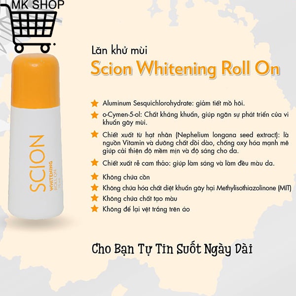 [Mẫu mới] Lăn nách sicon giảm mùi hôi của Mỹ Scion Pure White Roll On Nuskin 75ml hàng chính hãng