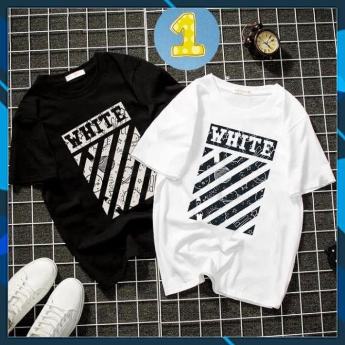 Áo thun chữ WHITE cách điệu cá tính phong cách unisex vải dày min M9T1 [MÀU TRẮNG]
