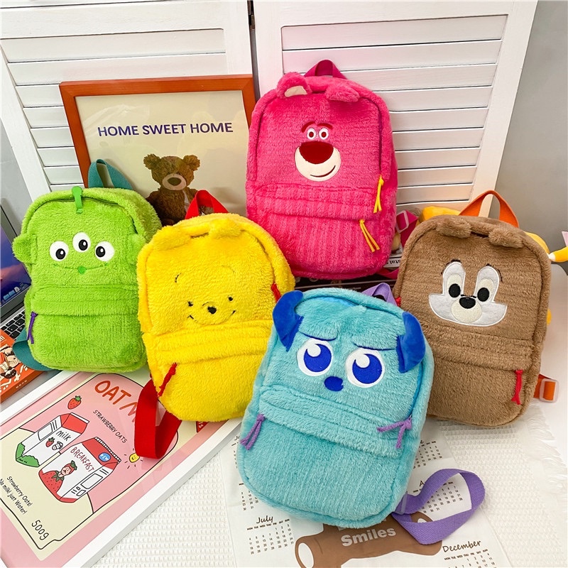 Ba Lô Đi Học DISNEY Hình Gấu Pooh Lotso Sullivan Người Ngoài Hành Tinh Hoạt Hình