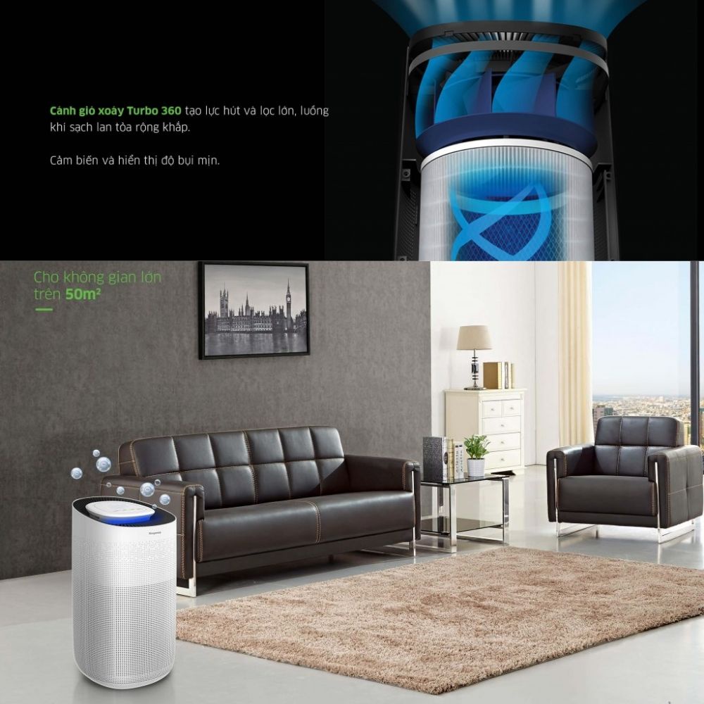Máy lọc không khí gia đình Kangaroo KG50AP Công nghệ UV led , Ion âm cùng lõi lọc HEPA 6 cấp loại bỏ bụi mịn 99%