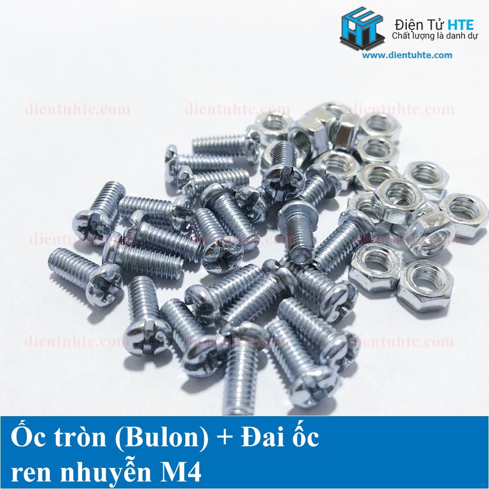 Ốc tròn  + Đai ốc  ren nhuyễn M2 M3 M4 nhiều độ dài