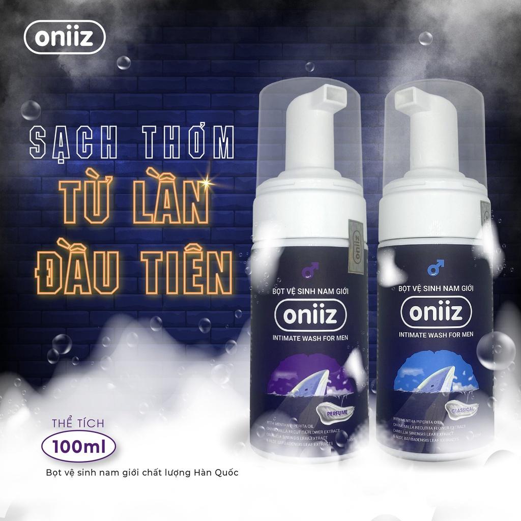 Combo siêu tiết kiệm Bọt vệ sinh nam giới Oniiz, Dung dịch nam tạo bọt 100ml, quà tặng mặt nạ hữu cơ cao cấp