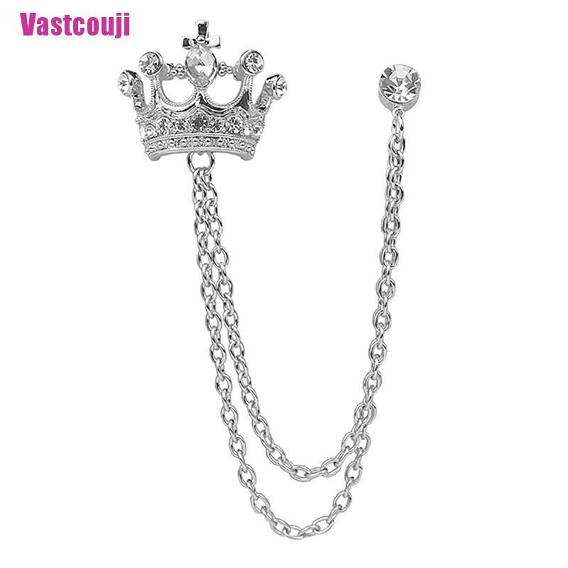 Ghim Cài Áo Hình Vương Miện Phối Dây Xích Tua Rua Thời Trang Cho Nam Và Nữ