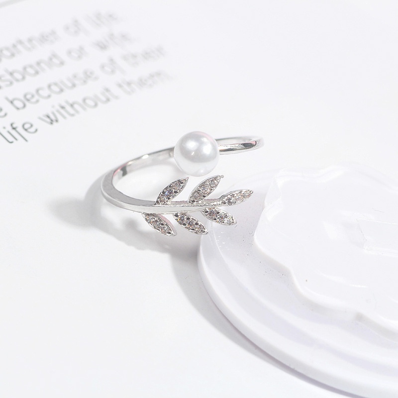 Nhẫn dạng mở đính ngọc trai kiểu Hàn Quốc