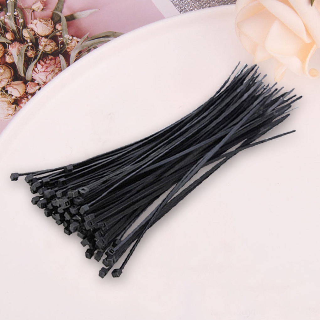 Bộ 100 sợi dây buộc cáp 3x150mm tự khóa bằng nhựa nylon tái sử dụng được