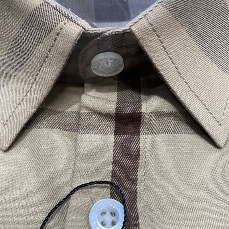 Sơ mi nam ngắn tay BBR chất cotton dày dặn thấm hút mồ hôi họa tiết kẻ nhỏ màu be