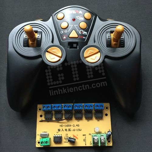 Bộ điều khiển RX, TX 2.4Ghz 15 kênh điều khiển 6 động cơ đảo chiều