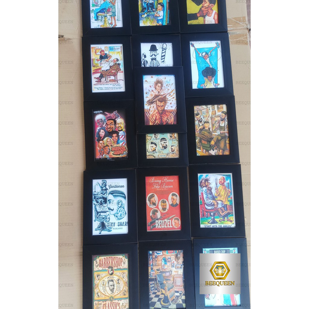 Bộ 11 Tranh Khung Mẫu Mới Trang Trí Tóc Nam Barbershop | 1TN7