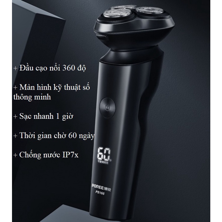 New Máy cạo râu Flyco Poree sạc nhanh chống nước màn hình kỹ thuật số PS165 PS166 FS901 FS903