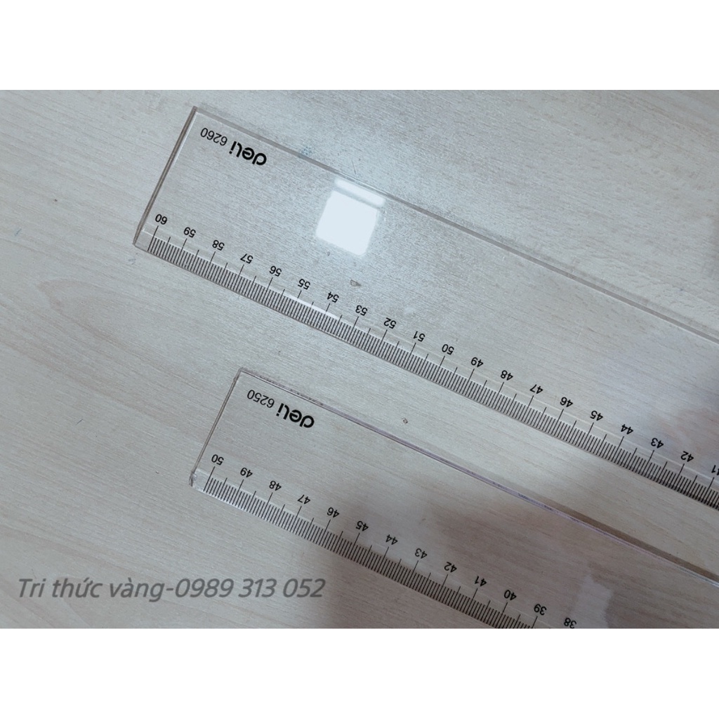 Bộ 2 Dụng Cụ Eke Giáo Viên Deli 43cm - Thước Kẻ Thẳng 50cm, 60cm