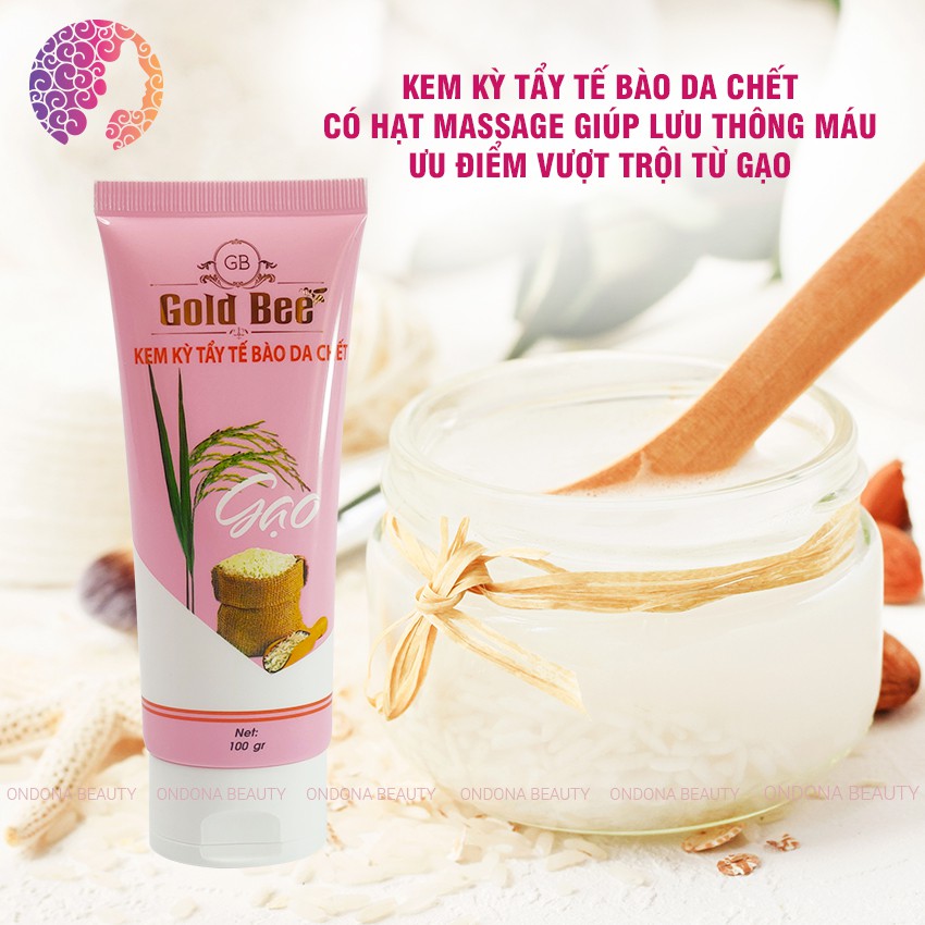 [Real Natural] KEM TẨY KỲ TẾ BÀO DA CHẾT TINH CHẤT GẠO (dành cho da mặt) Gold Bee - Ondona Beauty