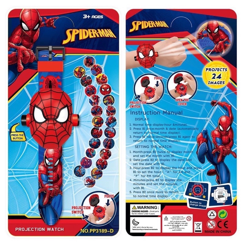 Đồng Hồ Em Bé Đôrêmon /hello kitty /spiderman/chó cứu hộ chiếu hình 3D