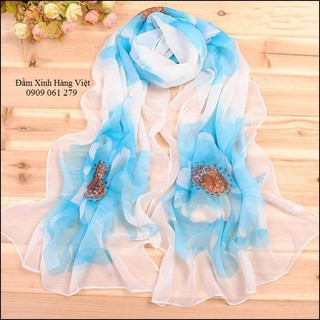 Khăn choàng cổ voan hoa, quàng cổ, đi biển