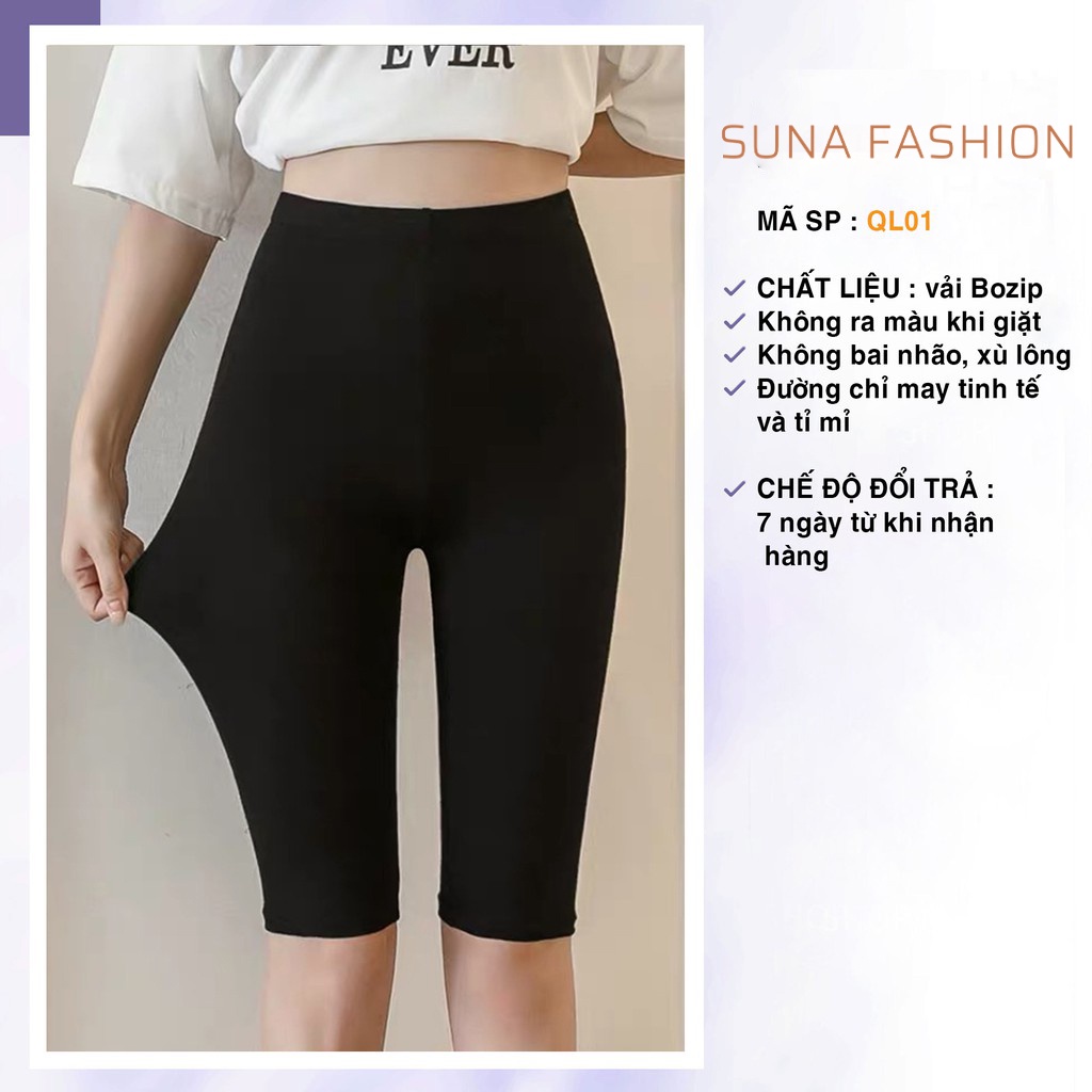 Quần legging lửng nữ nâng mông ôm dáng, Quần legging đùi SUNA FASHION thể thao từ 40 - 60kg