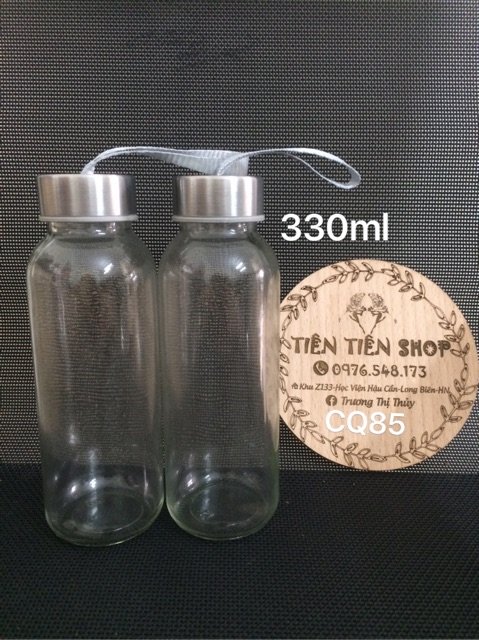 Chai nước thuỷ tinh 330ml dây xách