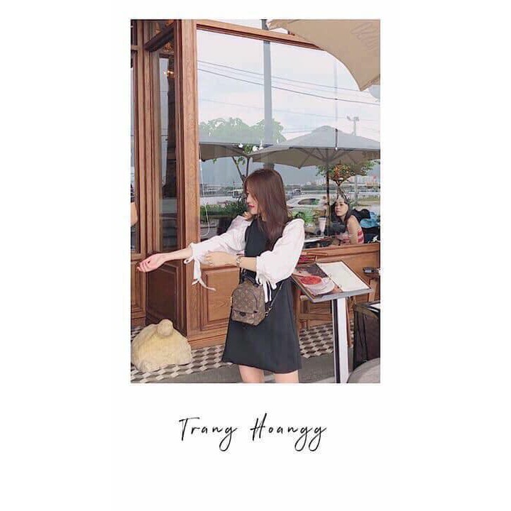 VÁY XUÔNG PHỐI TAY NƠ FULL SZ