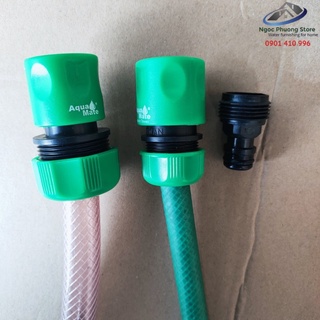 Bộ 3 CÚT NỐI NHANH AQUAMATE nối vòi tưới cây REN TRONG 27mm và ống mềm làm vườn 14mm-21mm – W3130 và W3180 kèm W3090