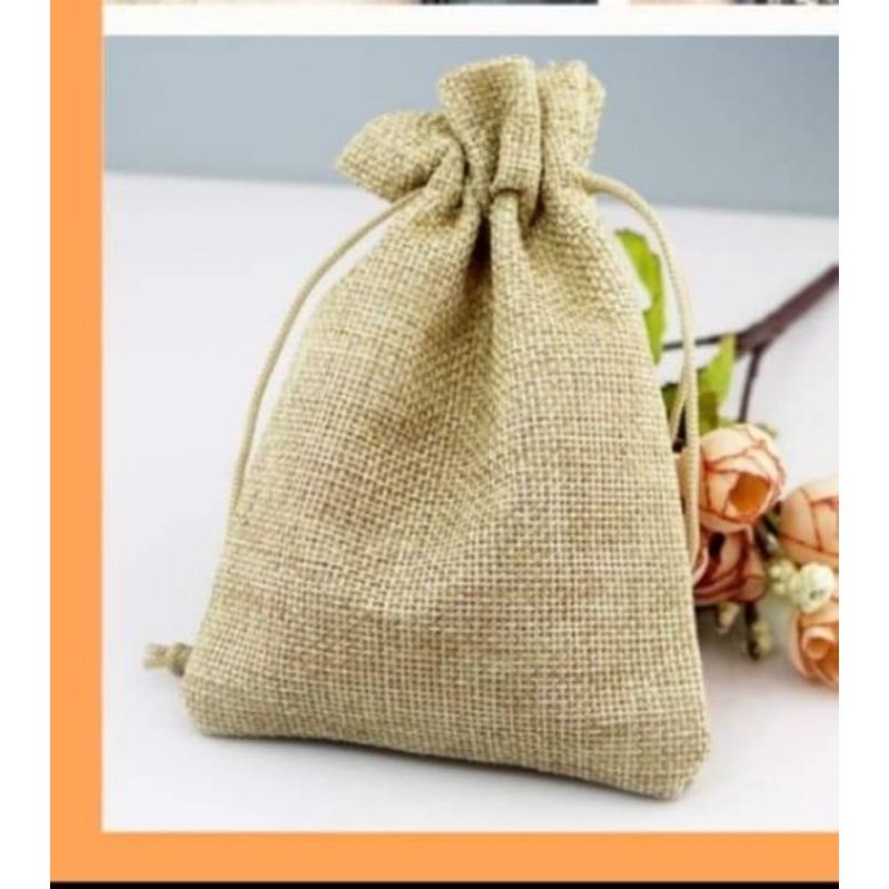 Túi vải bố dây rút trơn size 10x14 cm