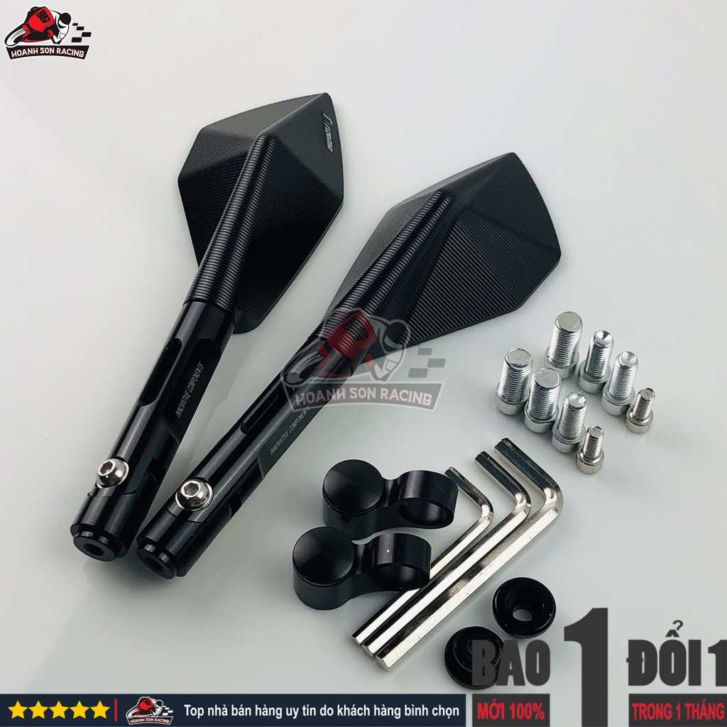 Gương 5 cạnh rizoma real nhập khẩu fullbox, gắn được tất cả các dòng xe, đầy đủ phụ kiện kèm theo  ĐEN