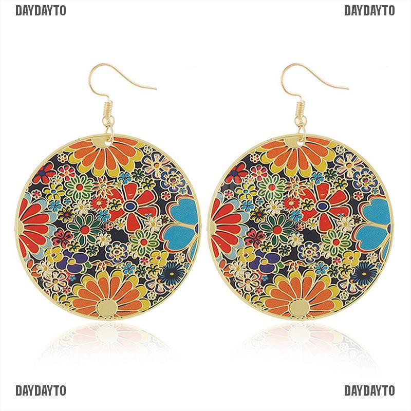 Bông Tai Tròn Nhiều Màu Phong Cách Boho Cổ Điển Cho Nữ