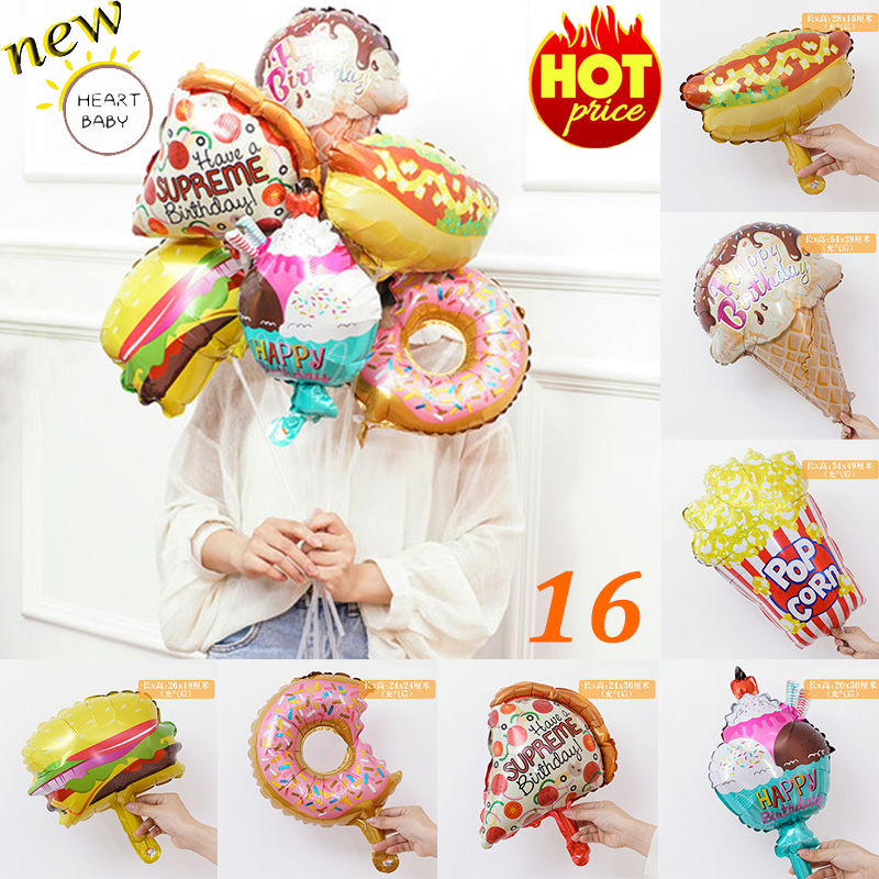 Bong Bóng Tráng Nhôm 16 Inch Hình Kem Ốc Quế / Bánh Pizza / Bánh Pizza Trang Trí Tiệc