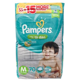 THANH LÝ [CHÍNH HÃNG] Bỉm - Tã Dán Pampers Size M70 (Cho trẻ 6-11kg) - Hàng Nhập Khẩu ( Còn 69 miếng)