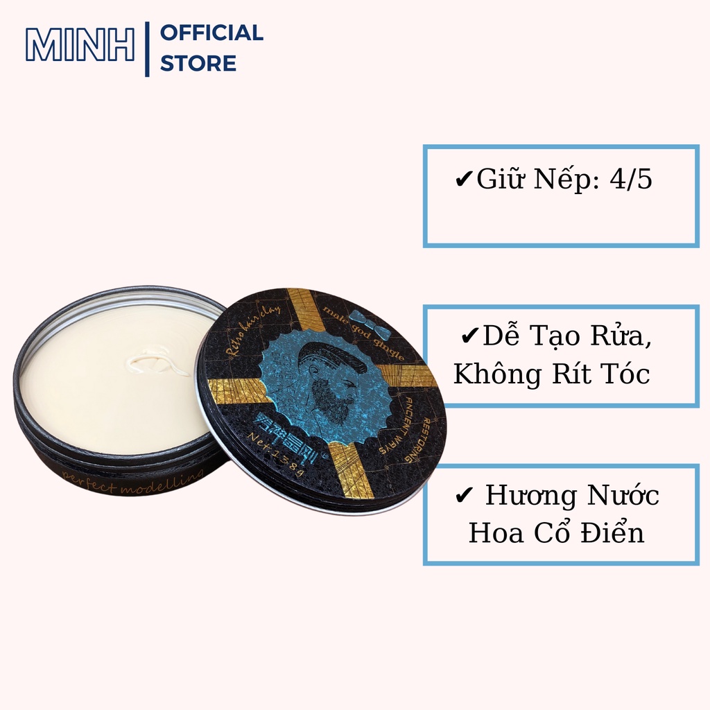 Sáp, Wax vuốt tóc MALE GOD GINGLE M 138gr tạo kiểu giữ nếp cho tóc. HÀNG CHÍNH HÃNG .