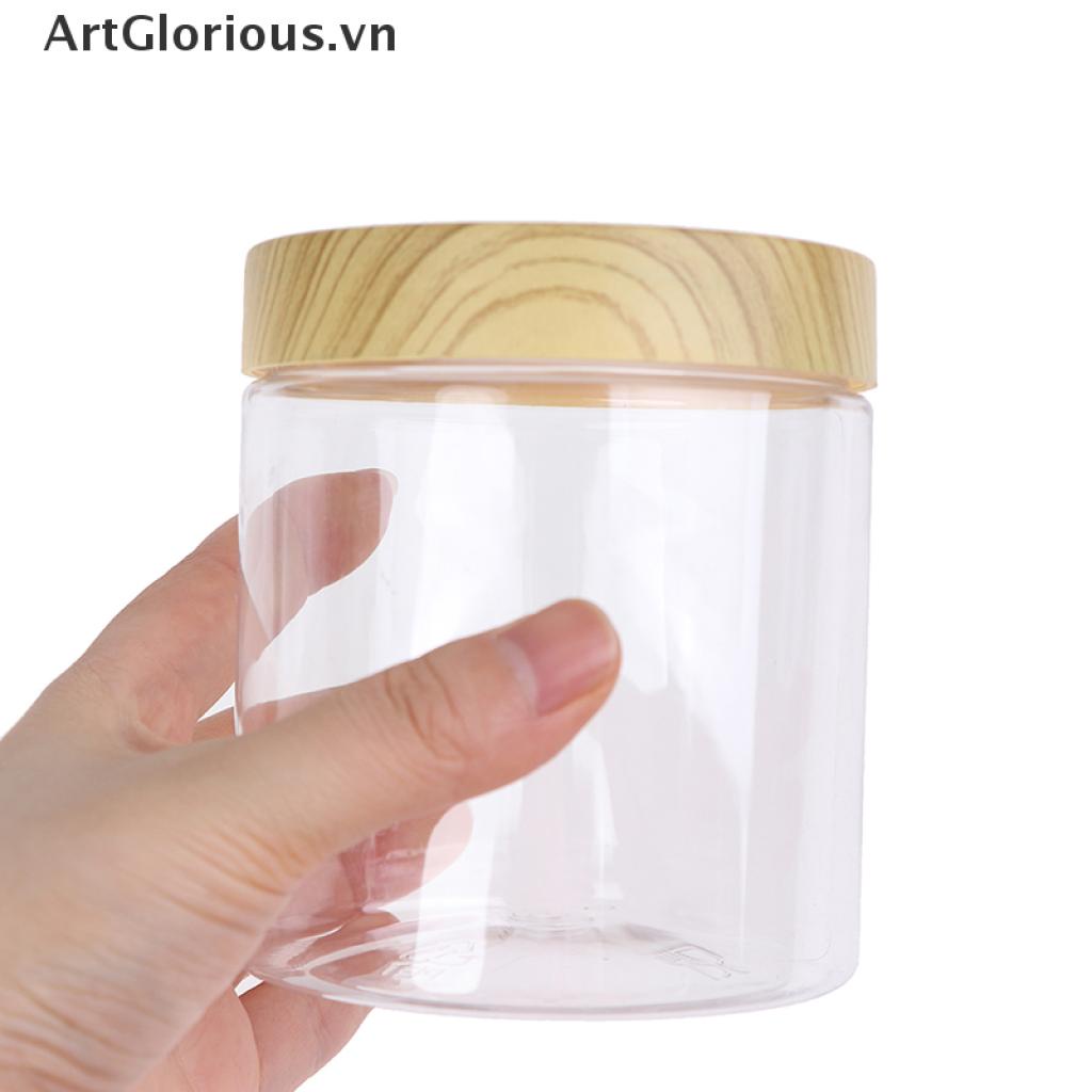 Hũ Rỗng Bằng Nhựa Giả Gỗ Có Nắp Đậy Đựng Đồ Tiện Dụng