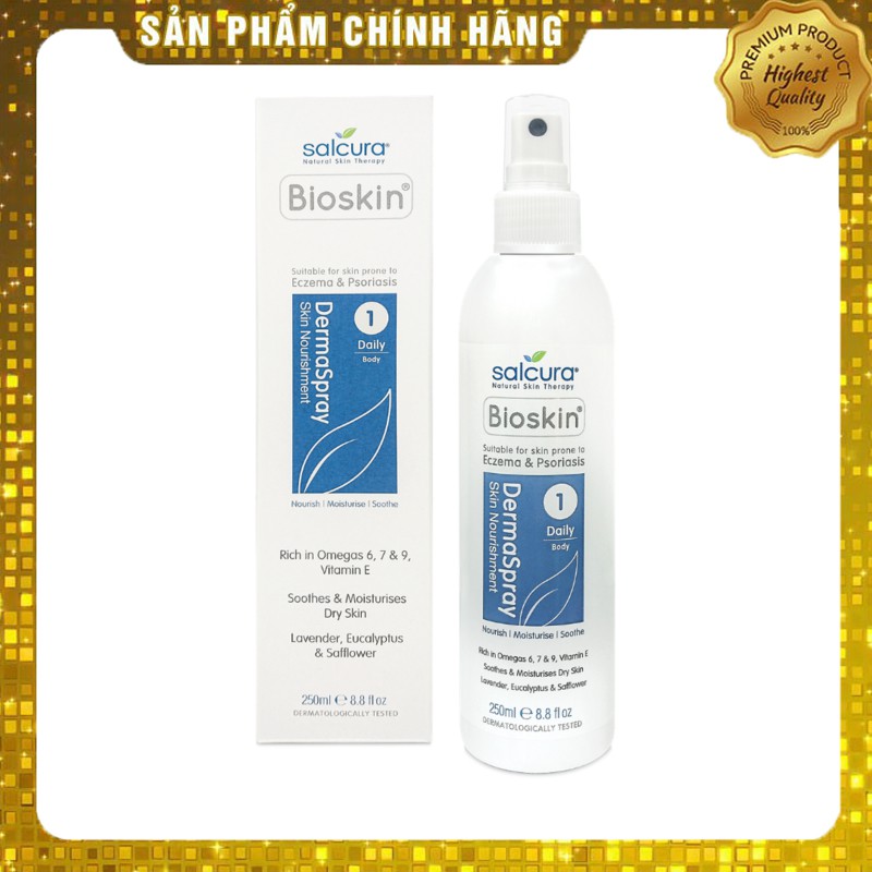 [ĐỘC QUYỀN] [CHÍNH HÃNG UK] XỊT DƯỠNG DA CHIẾT XUẤT THIÊN NHIÊN SALCURA BIOSKIN DERMASPRAY INTENSIVE TUÝP 250ML | BigBuy360 - bigbuy360.vn