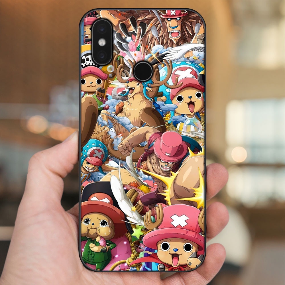 Ốp lưng Xiaomi Mi 8, Mi 8 SE viền đen in hình Chopper One Piece Đảo Hải Tặc