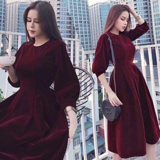 Váy nhung đỏ