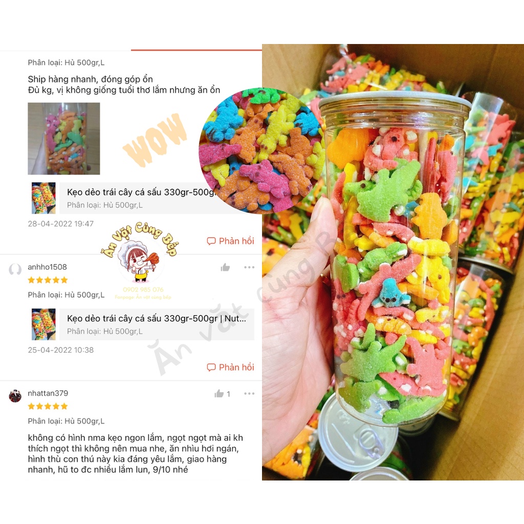 Kẹo dẻo trái cây cá sấu 330gr-500gr  | kẹo dẻo cá sấu tuổi thơ hương trái cây AVCB