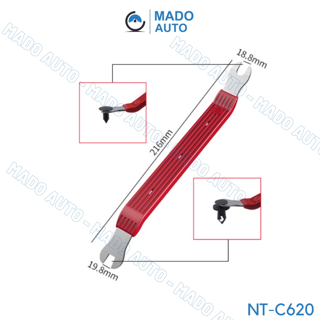 Hộp chốt nở nhựa 3 tầng dùng trong xe ô tô 620 chi tiết - Tặng Thanh nạy Inox không gỉ MADO NT-C620