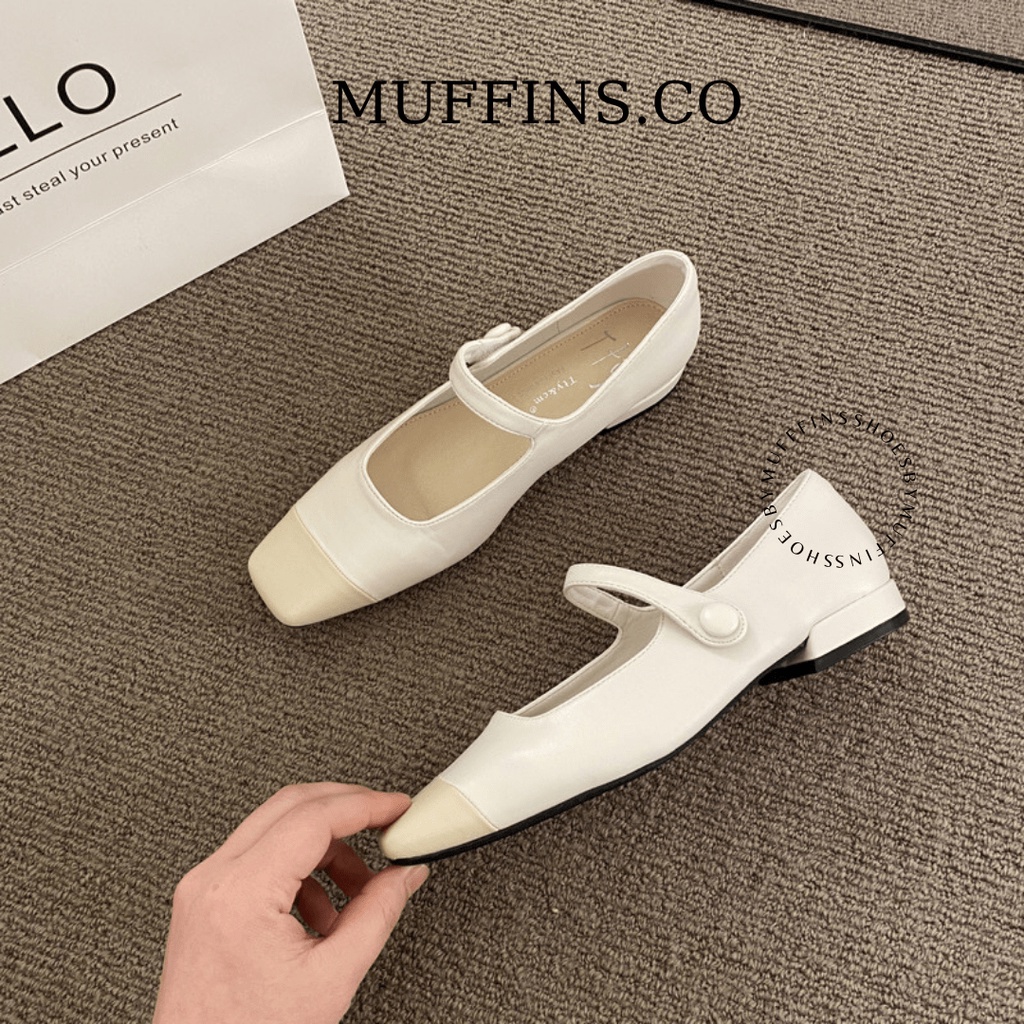 [SẴN HÀNG] Giày búp bê Mary Jane mũi vuông giày nữ 2022 đế thấp