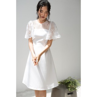 Đầm cách điệu phối ren hoa - d1133