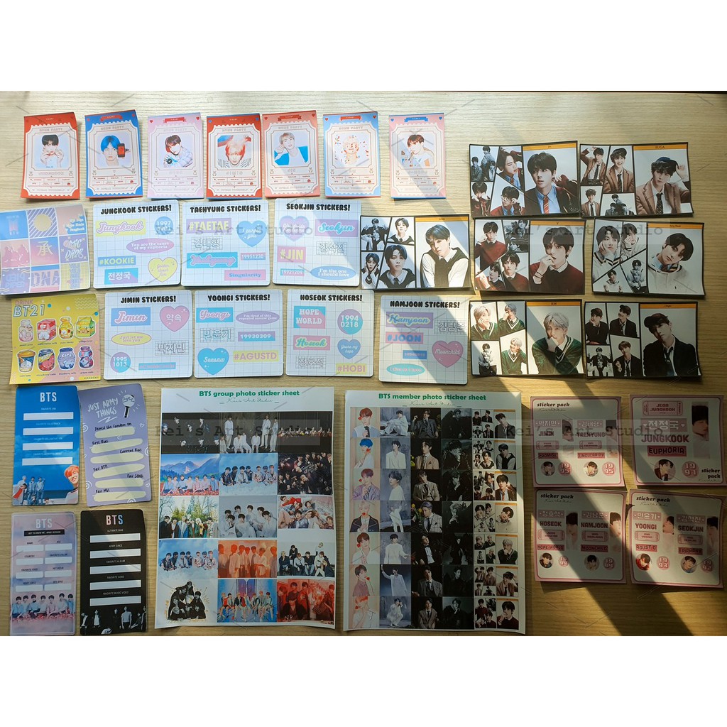 Sticker idol nhóm nhạc Kpop BTS nhiều thiết kế, chủ đề, trang trí sổ sáng tạo dễ thương