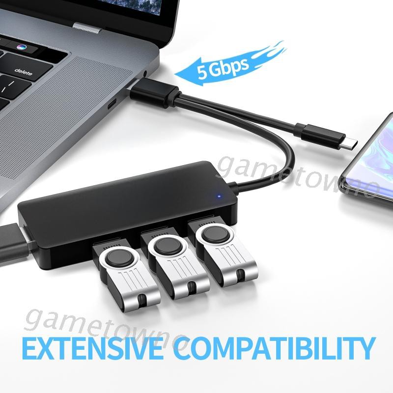 Bộ Chia 4 Cổng Usb 3.0 Siêu Mỏng Có 2 Cổng Usb Type-C Usb 3.0