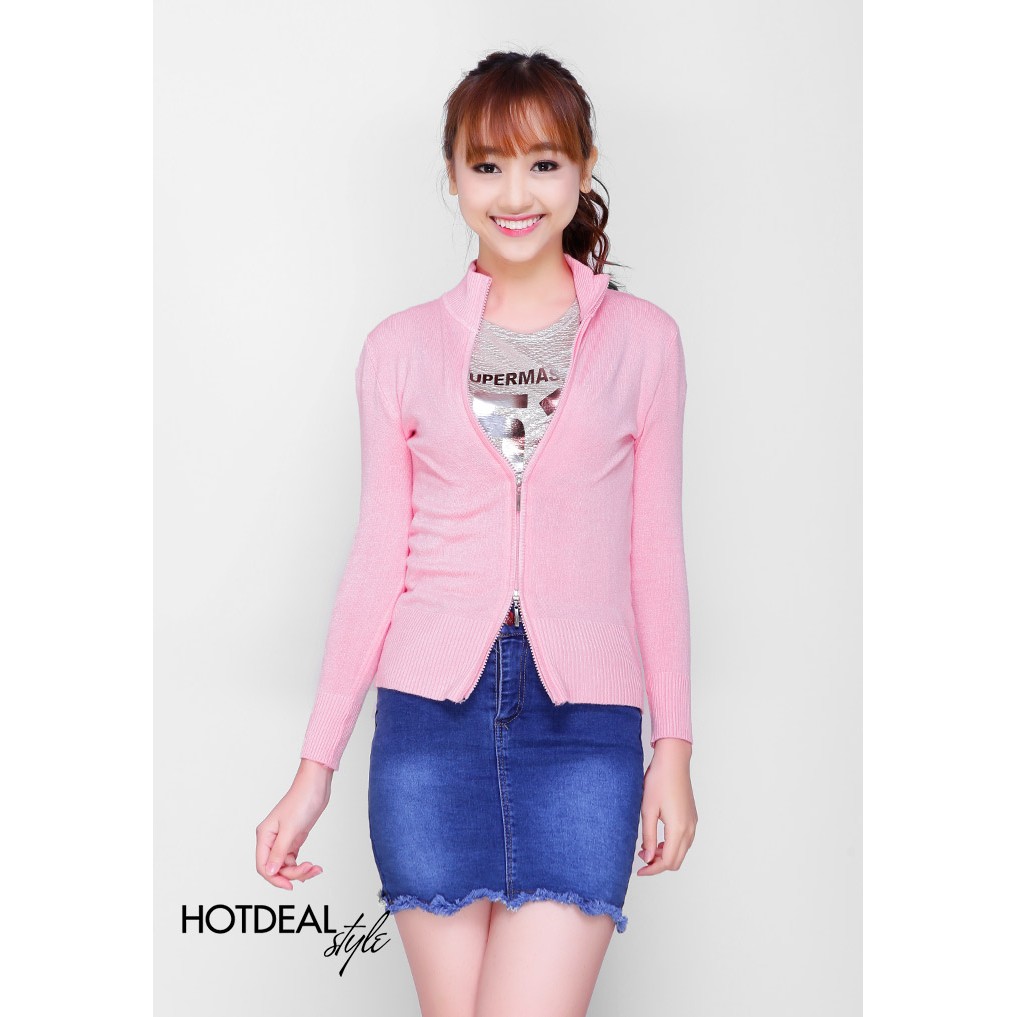 Áo Khoác len cổ trụ dây kéo đôi | BigBuy360 - bigbuy360.vn