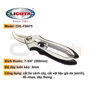 Kéo Cắt Cành 8 (200mm) Mỏ Cong, Cán Anilmon Licota - CHL-FSH75
