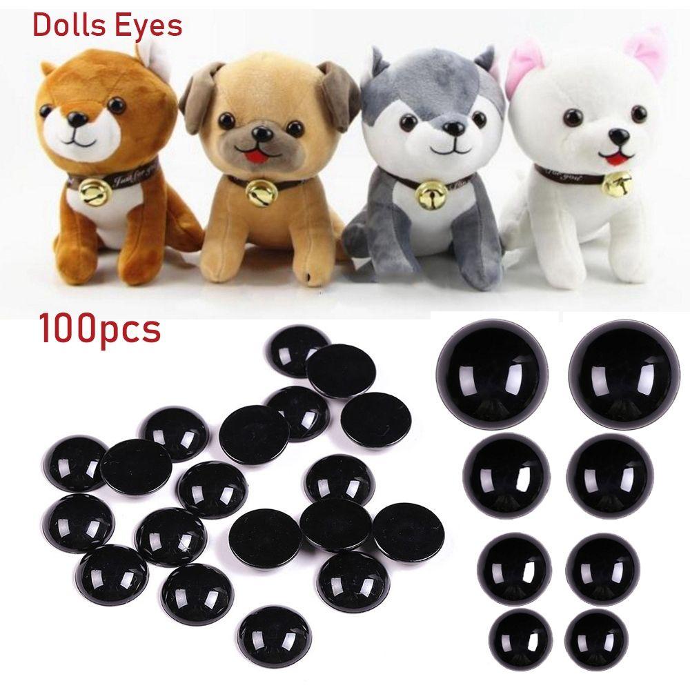 GOGOUP Set 100 Mắt Gấu Nhựa 3-12mm Màu Đen Bảo Vệ An Toàn Cho Bé
