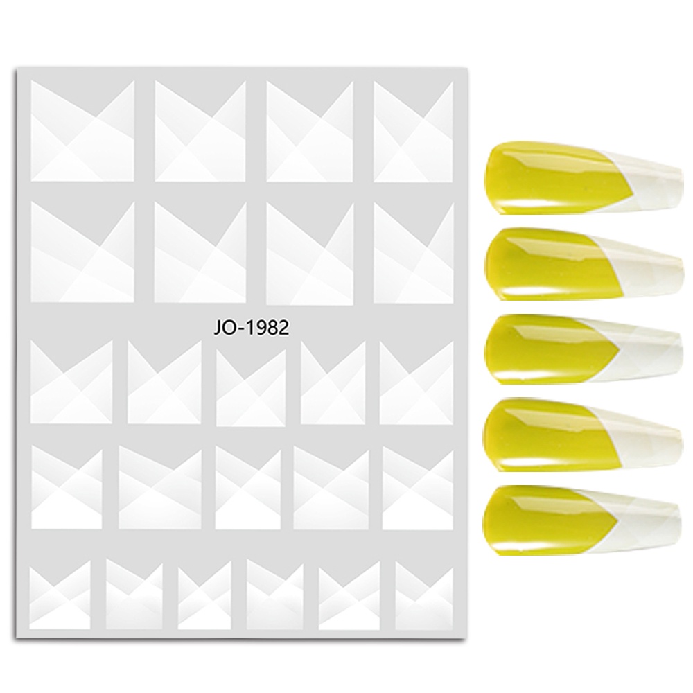 1 Miếng Dán Trang Trí Móng Tay Họa Tiết Ren Trắng Đen