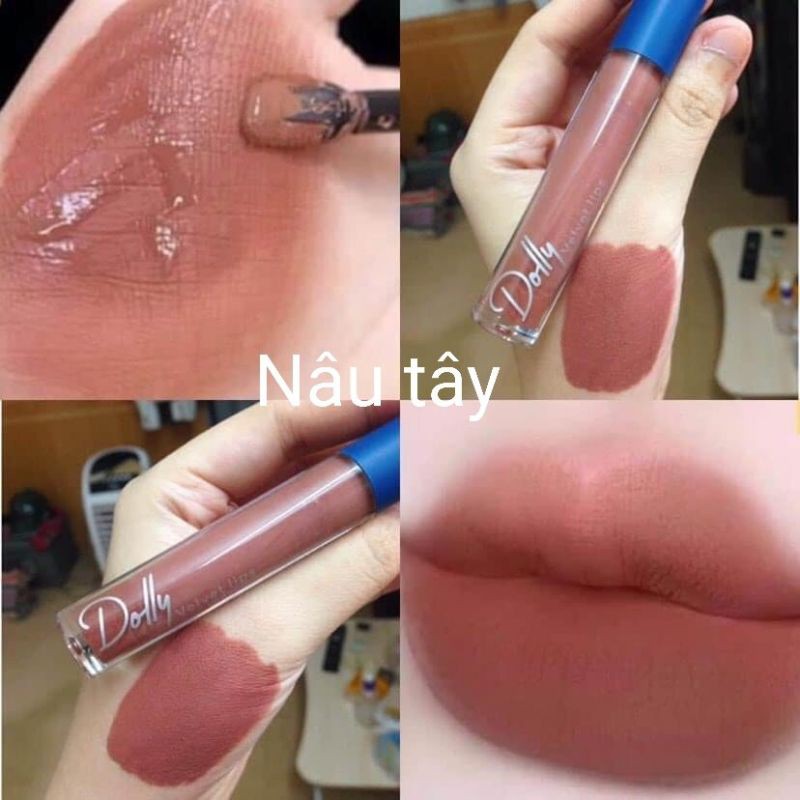 Xinh Lung Linh [Nâu Tây  ]Son Cao Cấp Dolly Velvet Lips Blue Classic 2021 Màu Nâu Tây Sang Chảnh Tặng Kèm Dưỡng Môi,