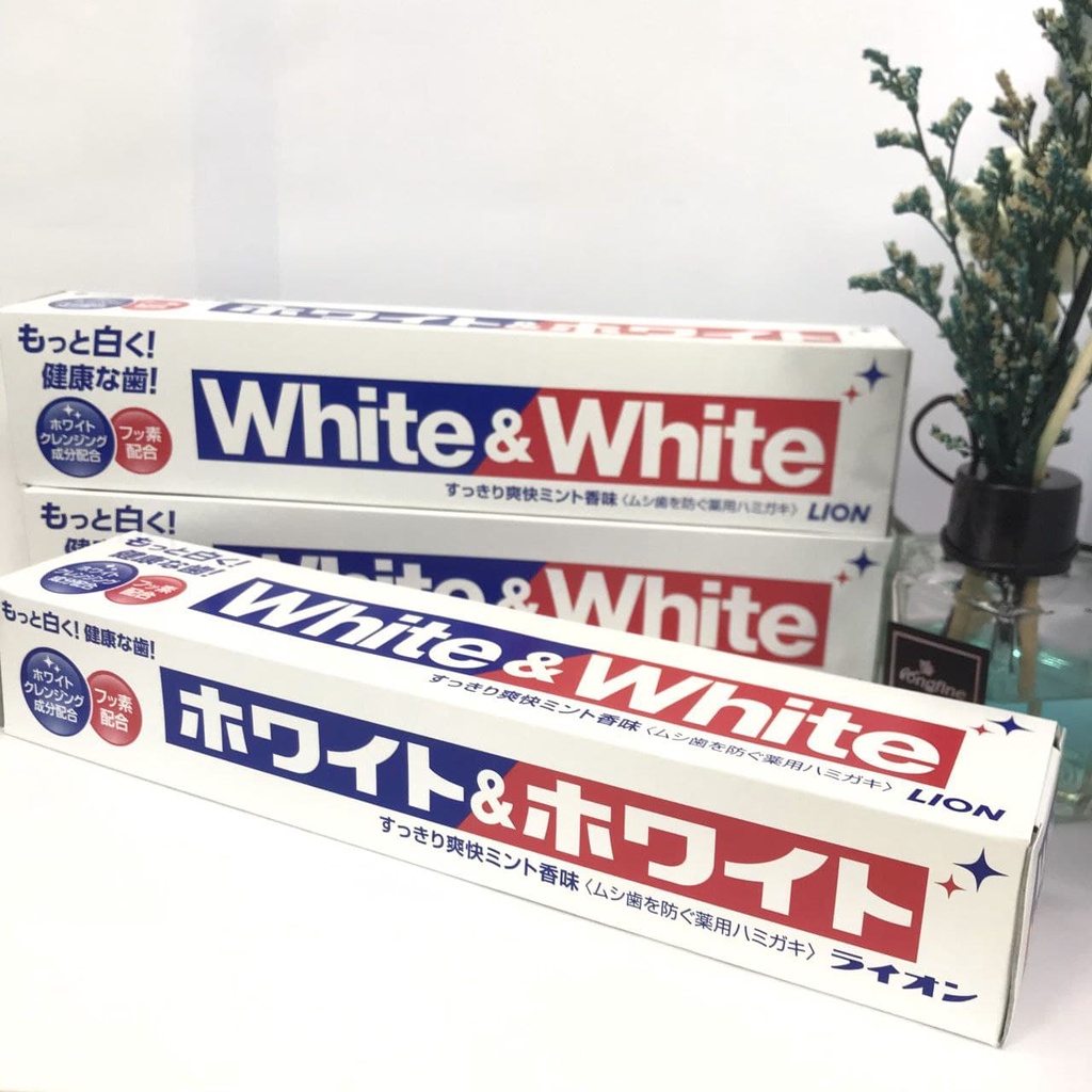 Kem đánh răng làm trắng LION White &amp; White 150g (Nhật Bản)