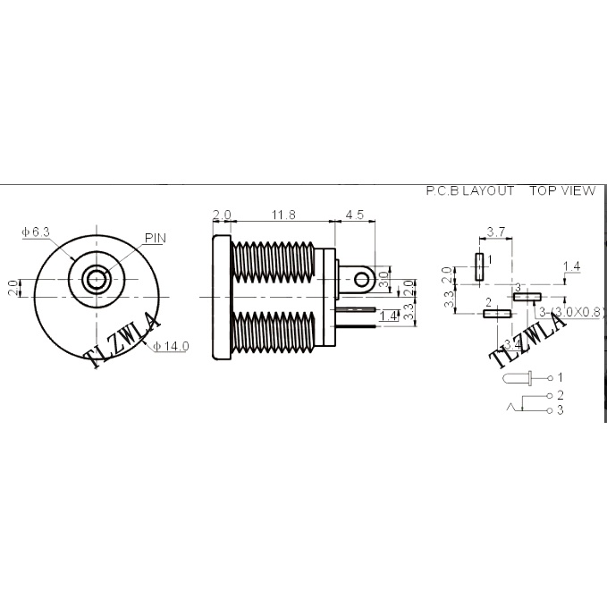 Set 100 Ổ Cắm DC-022 5.5x2.1MM 5.5x2.5MM 3Pins 5.5*2.5mm Đầu Nối DC 5.5*2.1Mm