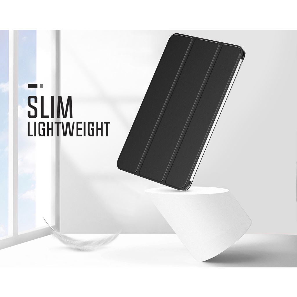 MoKo Case Fit New iPad Pro 11&quot; 2021 (3rd Gen)/2020, Ultra Slim Trifold Hard Back &amp; PU Leather Front Smart Shell