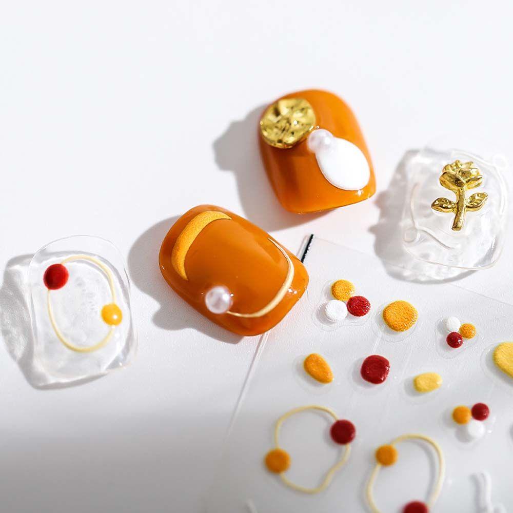 Miếng Dán Trang Trí Móng Tay Nghệ Thuật Hình Hoa Nơ Gấu Xinh Xắn