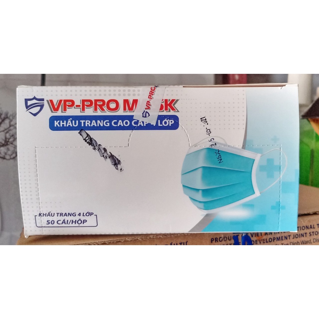 Hộp 50 cái khẩu trang y tế 4 lớp kháng khuẩn