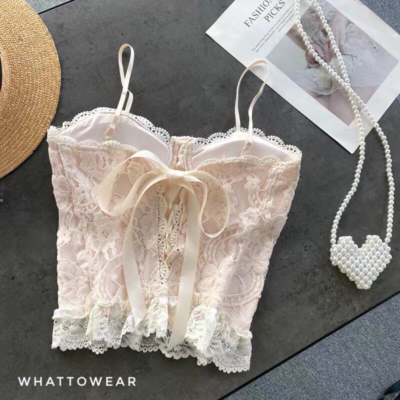 [Mã WASKT304 giảm 15% tối đa 30K đơn 99K] Bralette đan dây lưng sẵn mút ngực và lót